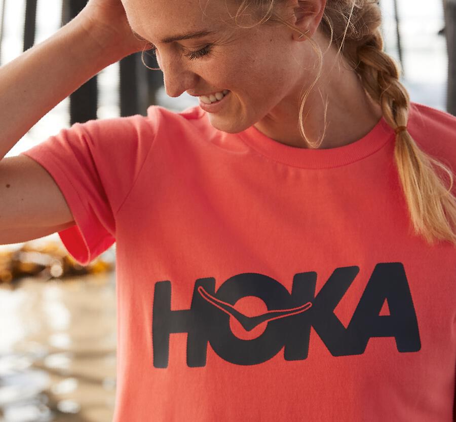 Hoka One One Brand Skjorta Dam - Orange - YBMQC-5806